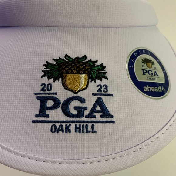 Ahead Visor 2023 PGA Oak Hill Championship Tour Golf Clip On White Ladies Fit - Picture 2 of 7